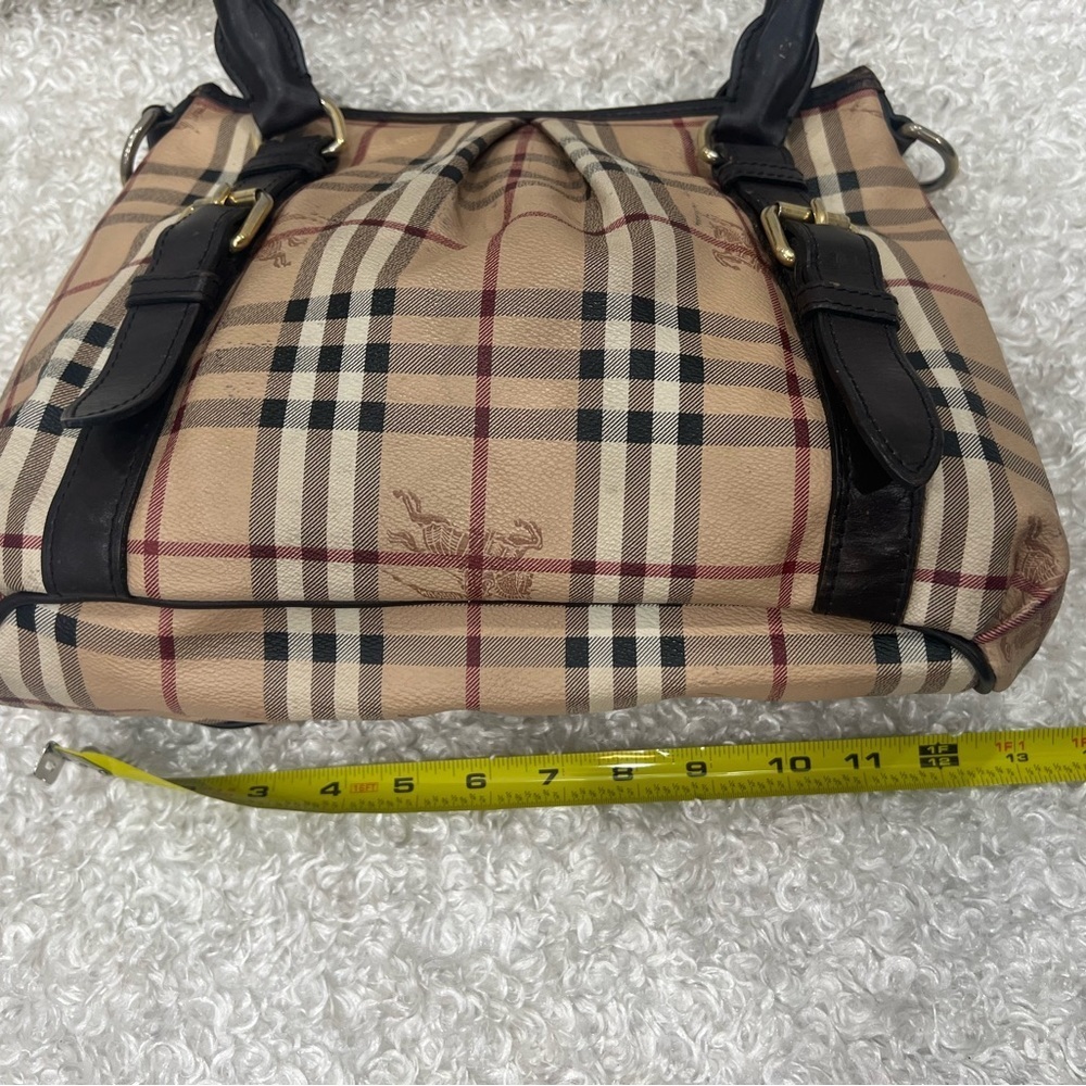 Burberry Northfield Convertible Haymarket Brown Canvas Tote - Picture 14 of 16